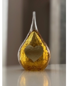 Frosted druppel small krakele gold hart