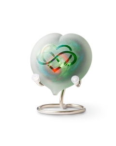 Frosted pebble heart multi green infinity