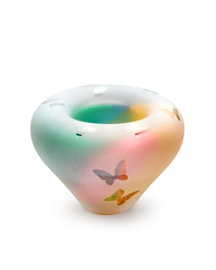Frosted tealight multi met vlindertjes