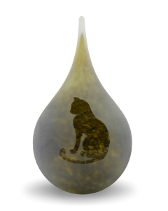 Frosted druppel medium nature Kat zittend