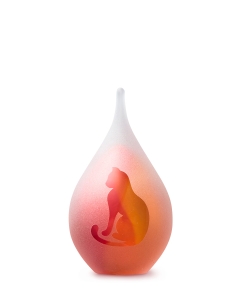 Frosted druppel small rose-gold zittende kat