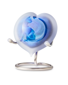 Frosted medium heart blue kat staart en hartje