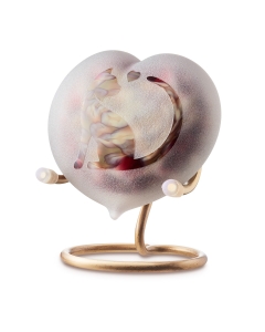 Frosted medium heart taupe kat staart en hartje