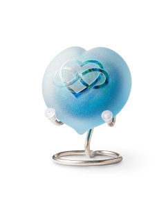 Frosted pebble heart multi blue infinity