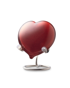 Pebble heart red opaque
